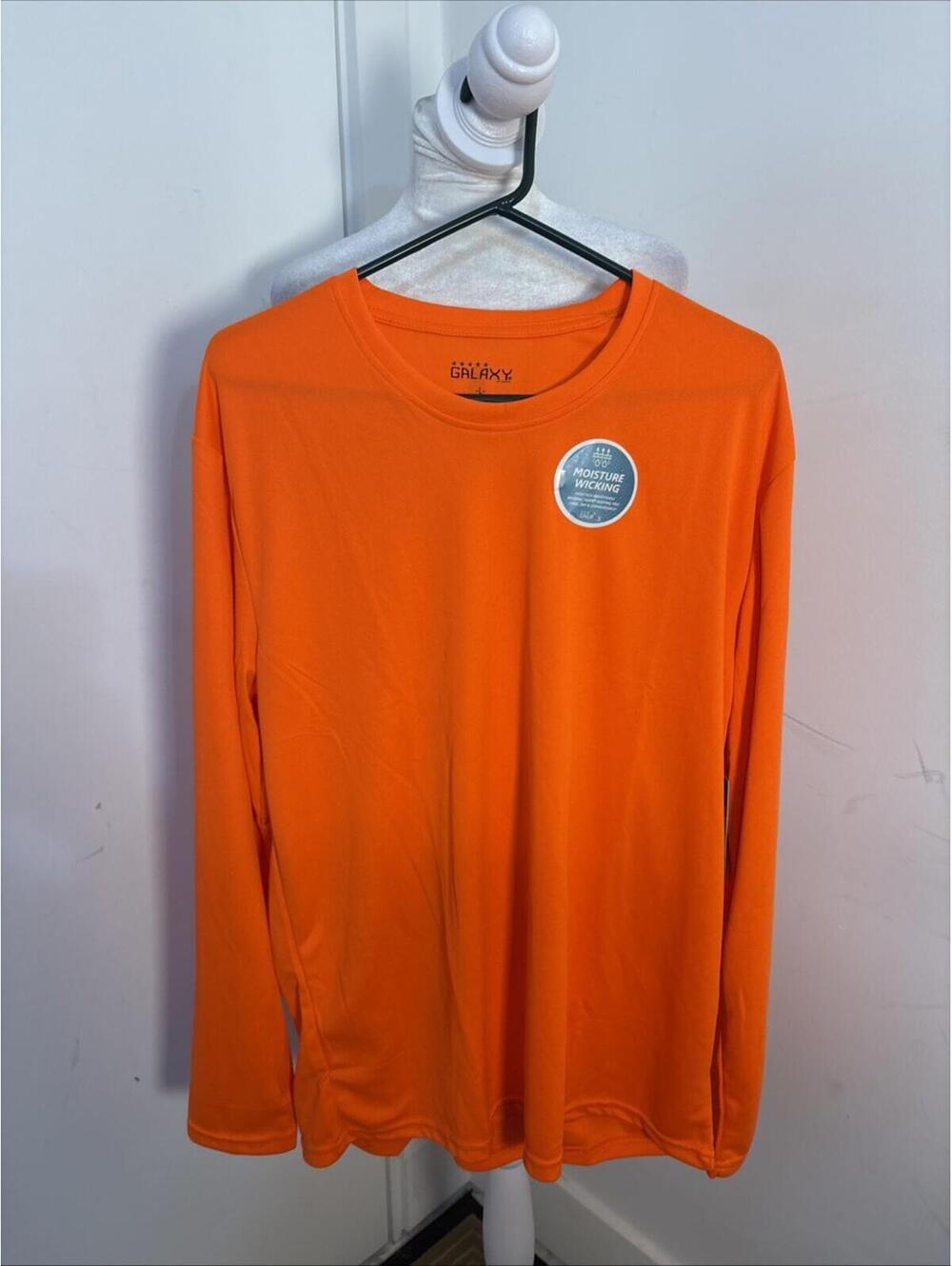 Galaxy brand Orange Long Sleeve shirt moisture-wicking technology Large New